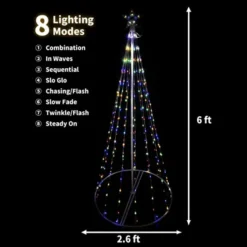 6ft 275 LED Animated Lightshow Cone Christmas Tree -Christmas Decorations Store 6ft Animated Lightshow Cone Christmas Tree 4 600x600 1