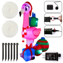 6ft Christmas Flamingo With Gift Boxes 11 6ft Christmas Flamingo With Gift Boxes -Christmas Decorations Store 6ft Christmas Flamingo with Gift Boxes 5 result 600x600 1