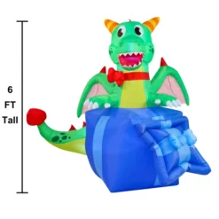 6ft LED Christmas Dragon Inflatable In A Gift Box -Christmas Decorations Store 6ft Christmas Inflatable Dragon in A Gift Box 3 600x600 1