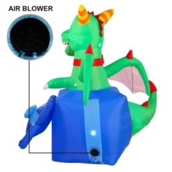 6ft LED Christmas Dragon Inflatable In A Gift Box -Christmas Decorations Store 6ft Christmas Inflatable Dragon in A Gift Box 4 600x600 1