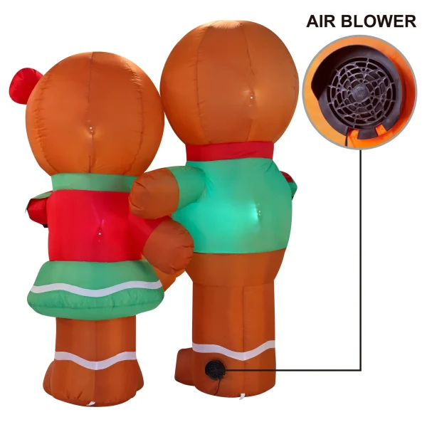 6ft Couple Gingerman Inflatable Christmas Decorations 5 6ft Couple Gingerman Inflatable Christmas Decorations - Image 3