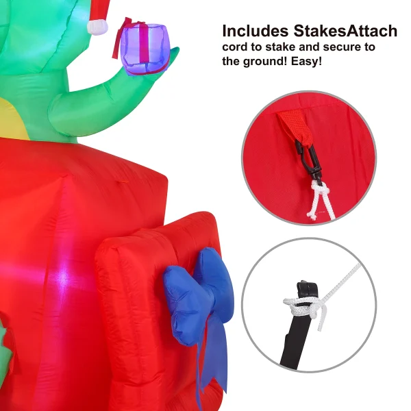 6ft LED Inflatable Dinosaur In A Gift Box 7 6ft LED Inflatable Dinosaur In A Gift Box - Image 5