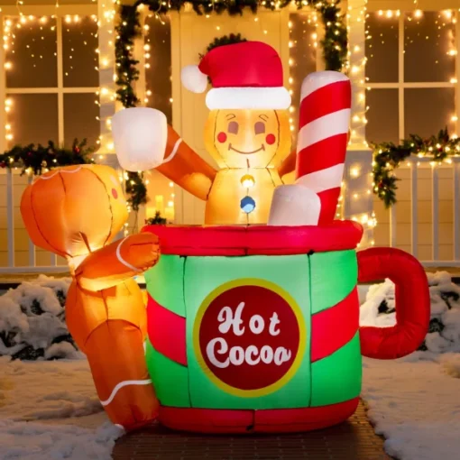 6ft Inflatable Gingerbread Man In Hot Cocoa Mug 7 6ft Inflatable Gingerbread Man In Hot Cocoa Mug -Christmas Decorations Store 6ft Inflatable Gingerbread Man in Hot Cocoa Mug 1 600x600 1