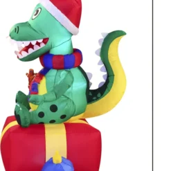 6ft Inflatable LED Christmas Dinosaur Sitting On A Gift -Christmas Decorations Store 6ft Inflatable LED Christmas Dinosaur Sitting on a Gift 6 result 600x734 1