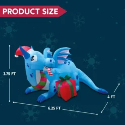 6ft LED Blue Christmas Inflatable Dragon Guarding Gift 12 6ft LED Blue Christmas Inflatable Dragon Guarding Gift -Christmas Decorations Store 6ft Inflatable LED Christmas Dragon Guarding Gift 3 600x600 1