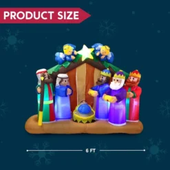 6ft Inflatable LED Nativity Scene With Angels 12 6ft Inflatable LED Nativity Scene With Angels -Christmas Decorations Store 6ft Inflatable LED Nativity Scene with Angels 1 600x600 1
