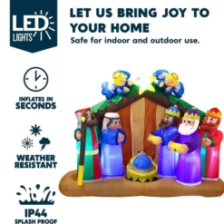 6ft Inflatable LED Nativity Scene With Angels 10 6ft Inflatable LED Nativity Scene With Angels -Christmas Decorations Store 6ft Inflatable LED Nativity Scene with Angels 2 600x593 1