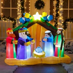 6ft Inflatable LED Nativity Scene With Angels 11 6ft Inflatable LED Nativity Scene With Angels -Christmas Decorations Store 6ft Inflatable LED Nativity Scene with Angels 5 600x600 1
