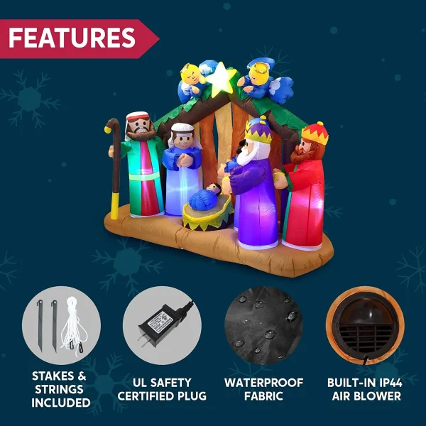 6ft Inflatable LED Nativity Scene With Angels 8 6ft Inflatable LED Nativity Scene With Angels - Image 6