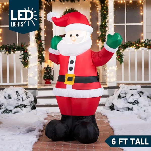 6ft Inflatable LED Santa Carry Gift Bag 4 6ft Inflatable LED Santa Carry Gift Bag - Image 2