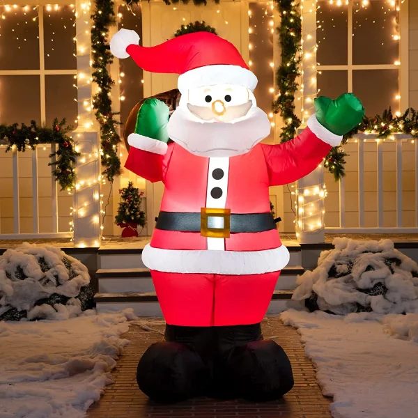 6ft Inflatable LED Santa Carry Gift Bag 3 6ft Inflatable LED Santa Carry Gift Bag