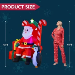 6ft Inflatable LED Santa Claus Decoration -Christmas Decorations Store 6ft Inflatable LED Santa Claus Decoration 5 600x600 1