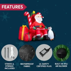 6ft Inflatable LED Santa Claus Decoration -Christmas Decorations Store 6ft Inflatable LED Santa Claus Decoration 6 600x600 1