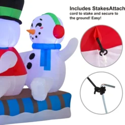 6ft Inflatable LED Snowmen On A Sleigh Ride 12 6ft Inflatable LED Snowmen On A Sleigh Ride -Christmas Decorations Store 6ft Inflatable LED Snowmen on a Sleigh Ride 5 result 600x604 1