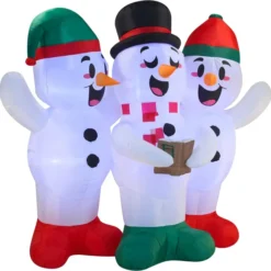 6ft Inflatable LED Three Snowman Christmas Caroling -Christmas Decorations Store 6ft Inflatable LED Three Snowman Christmas Caroling 2 result 600x596 1