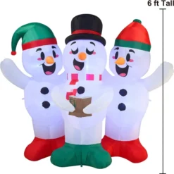 6ft Inflatable LED Three Snowman Christmas Caroling -Christmas Decorations Store 6ft Inflatable LED Three Snowman Christmas Caroling 3 result 600x601 1