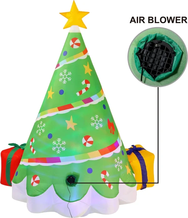 6ft Inflatable Rainbow Ribbon Christmas Tree Decoration 5 6ft Inflatable Rainbow Ribbon Christmas Tree Decoration - Image 3