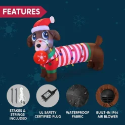 6ft LED Inflatable Christmas Dog Yard Decoration -Christmas Decorations Store 6ft LED Inflatable Christmas Dog Yard Decoration 6 600x600 1