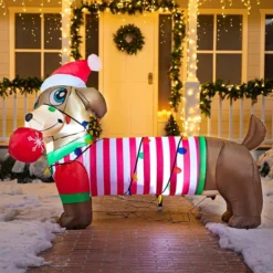 6ft LED Inflatable Christmas Dog Yard Decoration -Christmas Decorations Store 6ft LED Inflatable Christmas Dog Yard Decoration 7 600x600 1