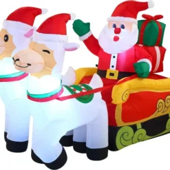 6ft LED Santa Claus On Llama Sleigh Inflatable -Christmas Decorations Store 6ft LED Inflatable Christmas Outdoor Deoration 2 result 600x486 1