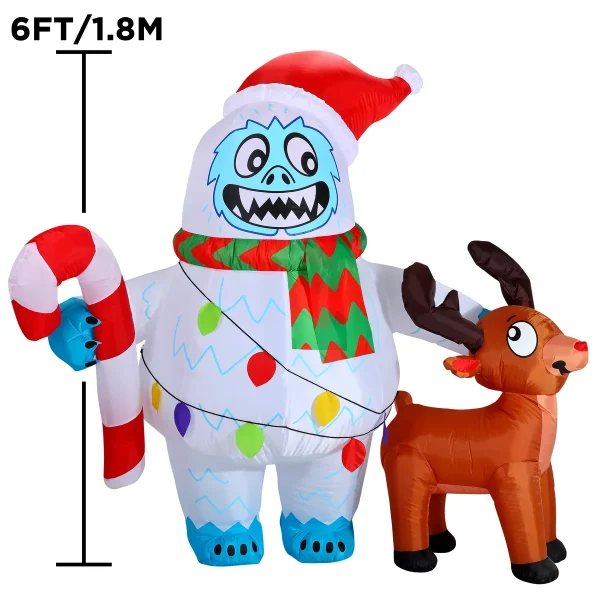 6ft LED Inflatable Yeti Christmas Decoration 7 6ft LED Inflatable Yeti Christmas Decoration - Image 5