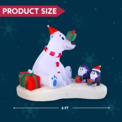 6ft LED Polar Bear Christmas Inflatable Decoration -Christmas Decorations Store 6ft LED Polar Bear Christmas Inflatable Decoration 5 600x600 1
