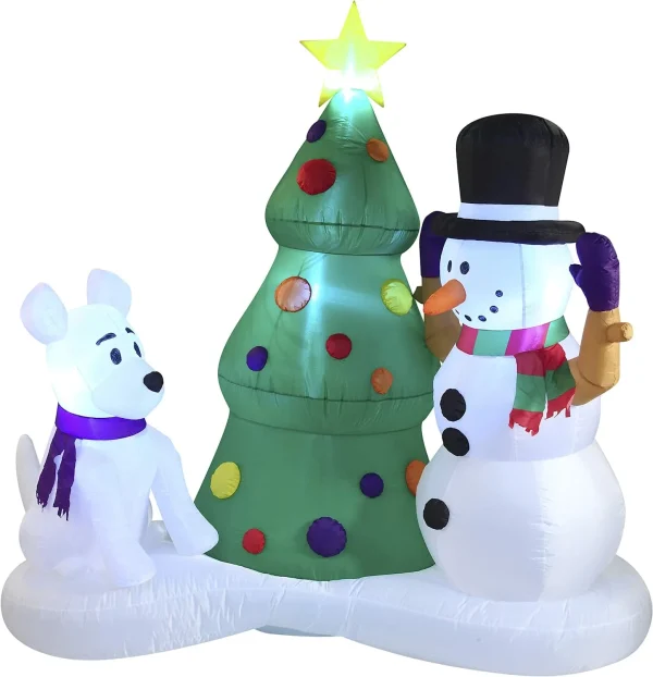 6ft LED Tall Christmas Inflatable Snowman 4 6ft LED Tall Christmas Inflatable Snowman - Image 2
