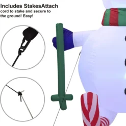 6ft LED Tall Skiing Blow Up Snowman -Christmas Decorations Store 6ft LED Tall SKI Blow Up Snowman 3 result 600x643 1