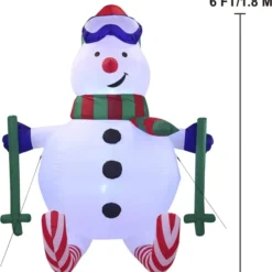 6ft LED Tall Skiing Blow Up Snowman -Christmas Decorations Store 6ft LED Tall SKI Blow Up Snowman 5 result 600x616 1