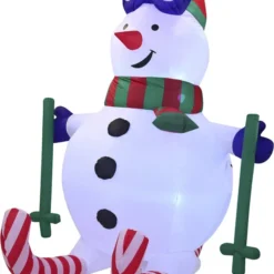 6ft LED Tall Skiing Blow Up Snowman -Christmas Decorations Store 6ft LED Tall SKI Blow Up Snowman 6 result 600x751 1