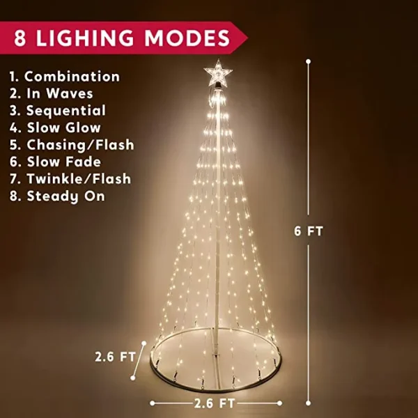 6ft 275 LED Lightshow Cone Christmas Tree 7 6ft 275 LED Lightshow Cone Christmas Tree - Image 5
