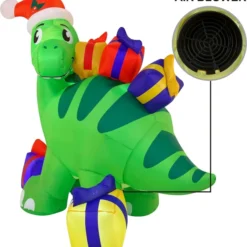 6ft Tall LED Christmas Inflatable Dinosaur -Christmas Decorations Store 6ft Long Inflatable Brachiosaurus Carrying Gifts with Build in LEDs 3 result 1 600x636 1