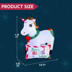 6ft Long LED Inflatable Unicorn Christmas Decoration -Christmas Decorations Store 6ft Long LED Inflatable Unicorn Christmas Decoration 3 600x600 1