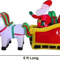 6ft Long LED Inflatable Unicorn Pulling Sleigh 10 6ft Long LED Inflatable Unicorn Pulling Sleigh -Christmas Decorations Store 6ft Long LED Inflatable Unicorn Pulling Sleigh 3 result 600x447 1