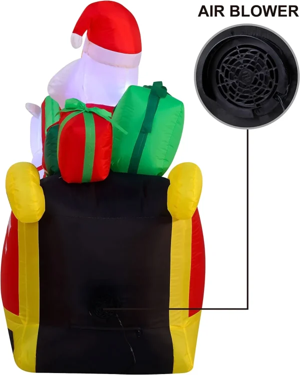 6ft Long LED Inflatable Unicorn Pulling Sleigh 6 6ft Long LED Inflatable Unicorn Pulling Sleigh - Image 4
