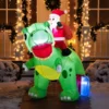 6ft Long LED Santa Claus Inflatable Ride On Dinosaur 2 6ft Long LED Santa Claus Inflatable Ride On Dinosaur -Christmas Decorations Store 6ft Long LED Santa Claus Inflatable Ride On Dinosaur 6 600x600 1