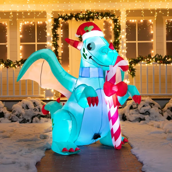 6ft Tall LED Christmas Green Inflatable Dragon 3 6ft Tall LED Christmas Green Inflatable Dragon