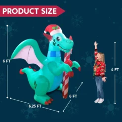 6ft Tall LED Christmas Green Inflatable Dragon 12 6ft Tall LED Christmas Green Inflatable Dragon -Christmas Decorations Store 6ft Tall LED Christmas Green Inflatable Dragon 5 1 600x600 1