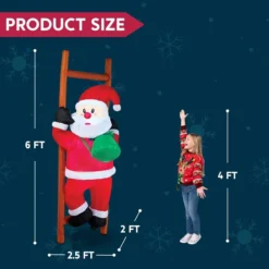 6ft Tall LED Inflatable Climbing Santa Decoration -Christmas Decorations Store 6ft Tall LED Inflatable Climbing Santa Decoration 1 2 600x600 1