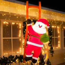 6ft Tall LED Inflatable Climbing Santa Decoration -Christmas Decorations Store 6ft Tall LED Inflatable Climbing Santa Decoration 3 1 600x600 1