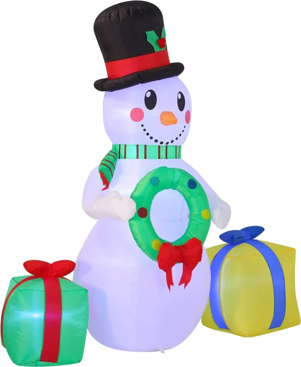 6ft Tall LED Inflatable Snowman Christmas 4 6ft Tall LED Inflatable Snowman Christmas - Image 2