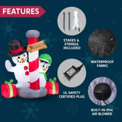 6ft Tall LED Welcome Sign Inflatable Christmas Decor -Christmas Decorations Store 6ft Tall LED Welcome Sign Inflatable Christmas Decor 1 600x600 1