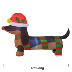 6ft Long Inflatable Christmas Wiener Dog 9 6ft Long Inflatable Christmas Wiener Dog -Christmas Decorations Store 6ft Weiner Dog Eyes covered by a hug hat 2 result 600x600 1