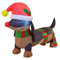 6ft Long Inflatable Christmas Wiener Dog 11 6ft Long Inflatable Christmas Wiener Dog -Christmas Decorations Store 6ft Weiner Dog Eyes covered by a hug hat 4 result 600x600 1