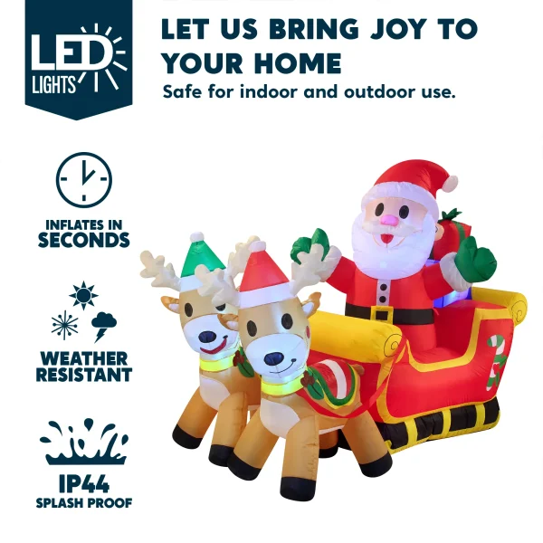 6ft Wide Santa Clause Inflatables Decoration 2 6ft Wide Santa Clause Inflatables Decoration