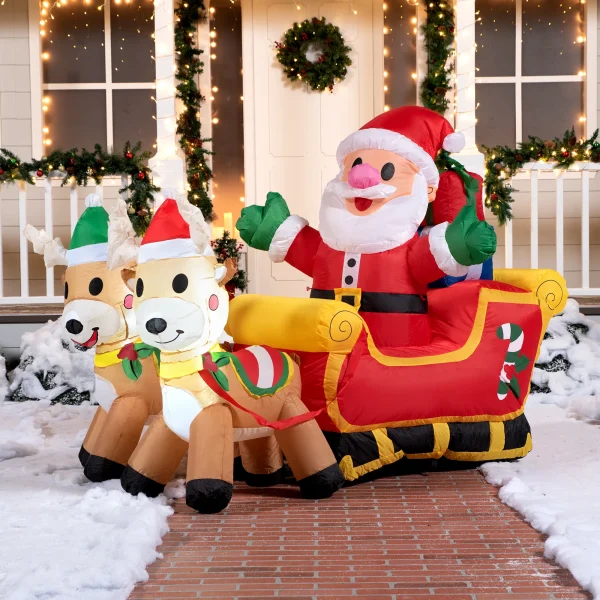 6ft Wide Santa Clause Inflatables Decoration 3 6ft Wide Santa Clause Inflatables Decoration - Image 2