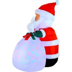 8ft Inflatable LED Santa With Gift Bag -Christmas Decorations Store 7.9ft Inflatable LED Santa with Gift Bag 1