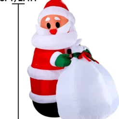 8ft Inflatable LED Santa With Gift Bag -Christmas Decorations Store 7.9ft Inflatable LED Santa with Gift Bag 4 600x651 1