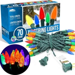 70 LED C6 Multicolor Christmas Light 22.6ft -Christmas Decorations Store 70 Count C6 Christmas Light Multicolor 3 result 600x594 1