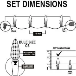 70 LED C6 Multicolor Christmas Light 22.6ft -Christmas Decorations Store 70 Count C6 Christmas Light Multicolor 6 result